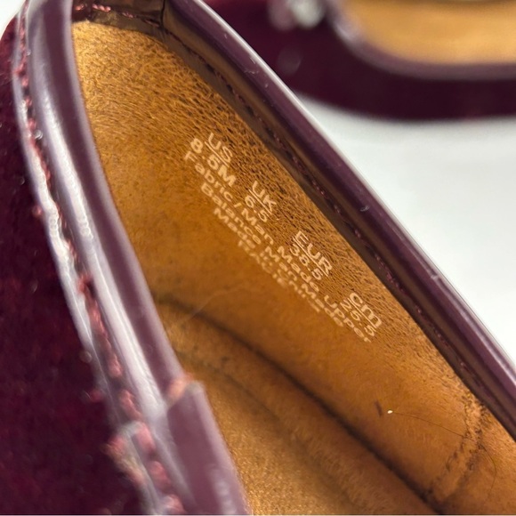 naturalizer Elegant Burgundy Velvet Flats 8.5 - Picture 7 of 9